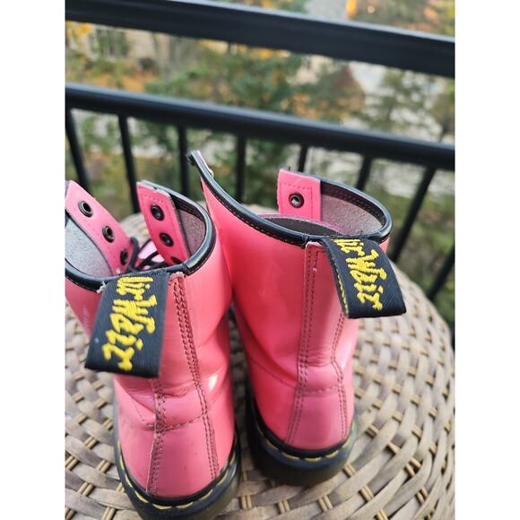 Dr Martens Combat Boots Bubblegum Pink Patent Leather 1460 Women’s 6 US 37 EU - Picture 5 of 11